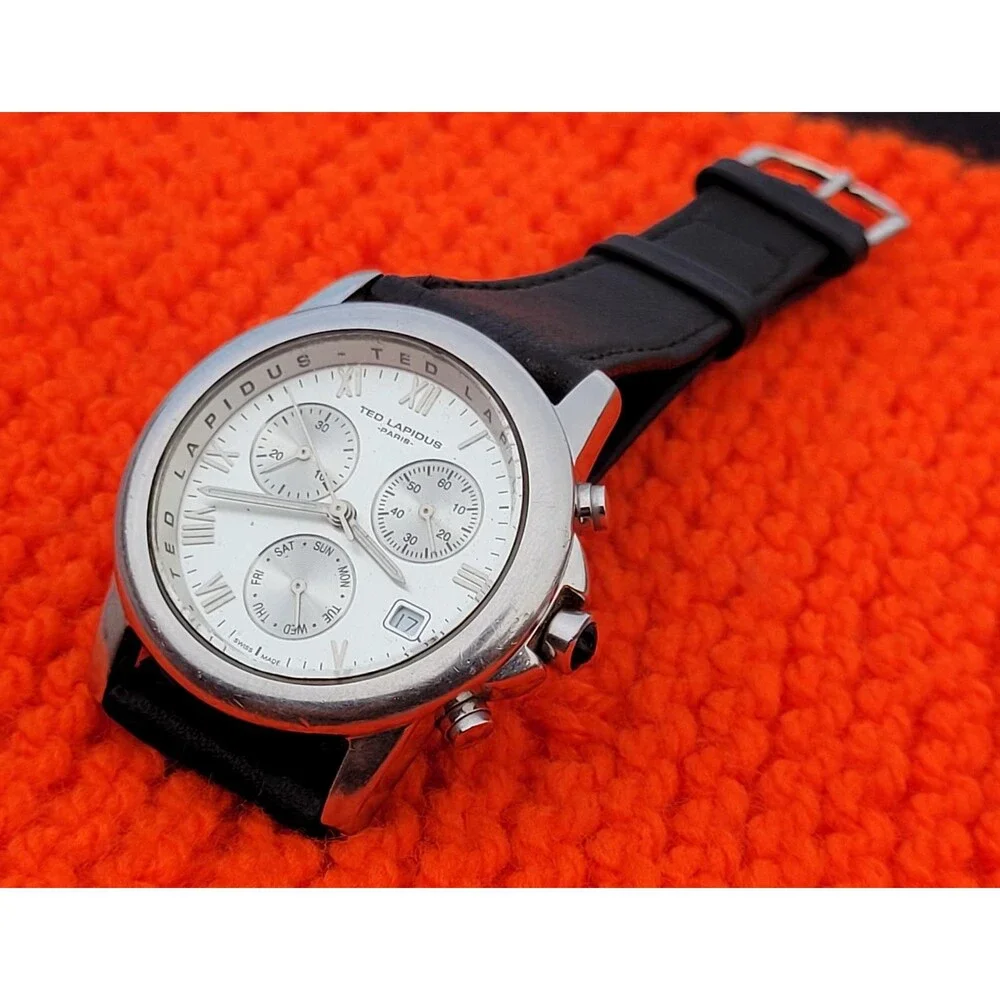 VTG Ted Lepidus Paris Chronograph Watch Stainless Steel Swiss Mvmt Quiet Luxury